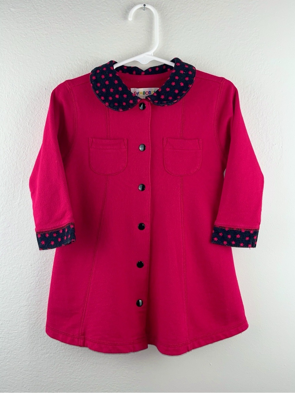 Gymboree 1996 Red Floral Peter Pan Collar Holiday Plaid Vintage Coat Jacket XS